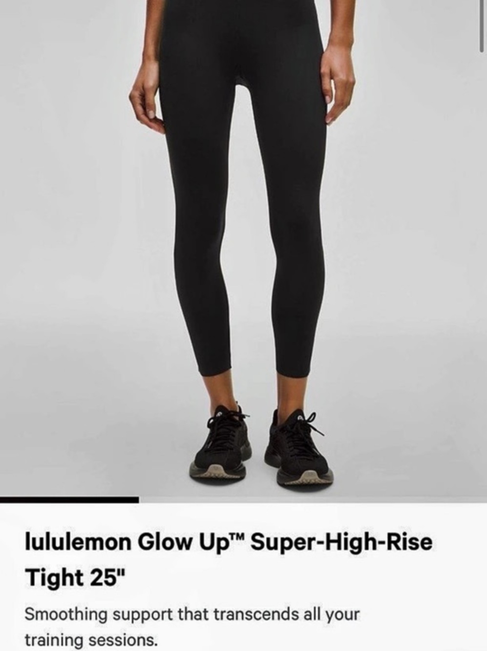 lululemon Glow Up Super-High-Rise Tight 25" Black Size 4